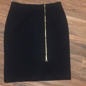 Navy pencil skirt Ann Taylor with gold zipper